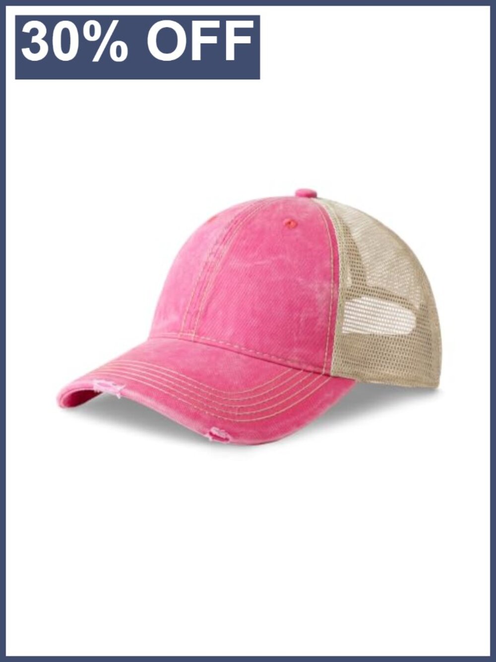 Washed Trucker Hat Unstructured Distressed Pigment Dyed Cap